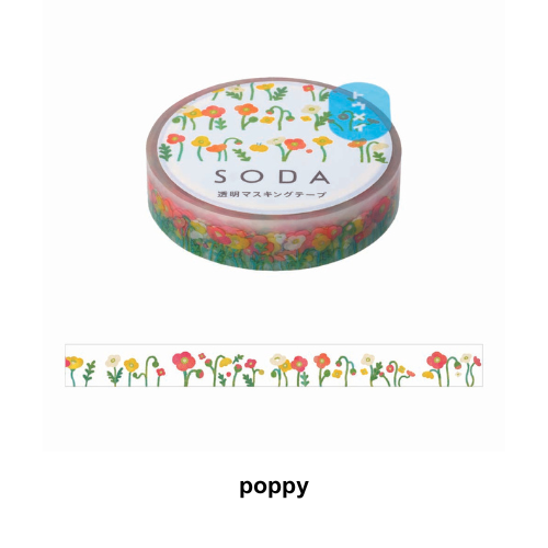 SODA Transparent Masking Tape poppy