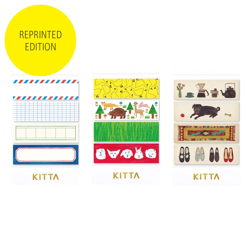 KITTA Reprinted Washi Tape Lineup – 3 Unique Designs for Scrapbooking, Planners, and DIY Projects
