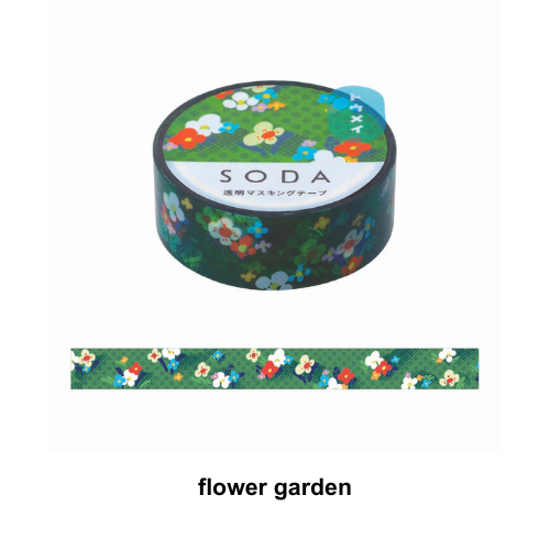 SODA Transparent Masking Tape flower garden