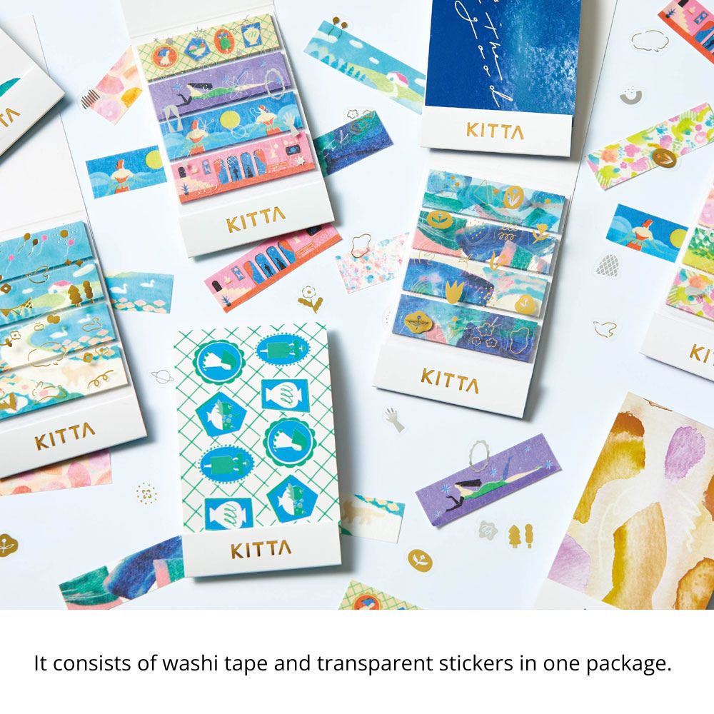 KITTA Collage washi tape for scrapbooking, planners, and DIY projects