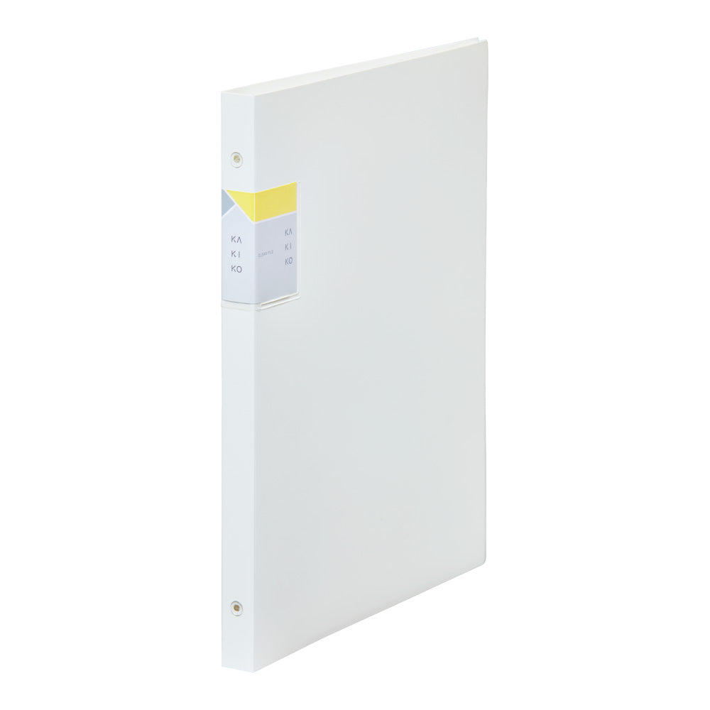 White KAKIKO ring binder with writable pockets that can be added, removed, and rearranged without taking out documents