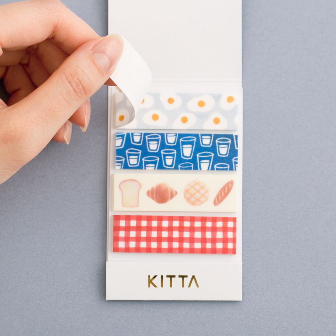 KITTA Basic Reprinted Edition Washi Tape – 4 Unique Designs for Scrapbooking, Planners, and DIY Projects