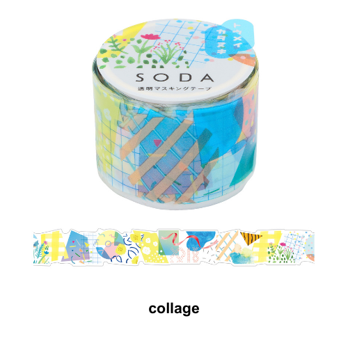 SODA Transparent Masking Tape collage