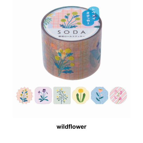 SODA Transparent Masking Tape wildflower