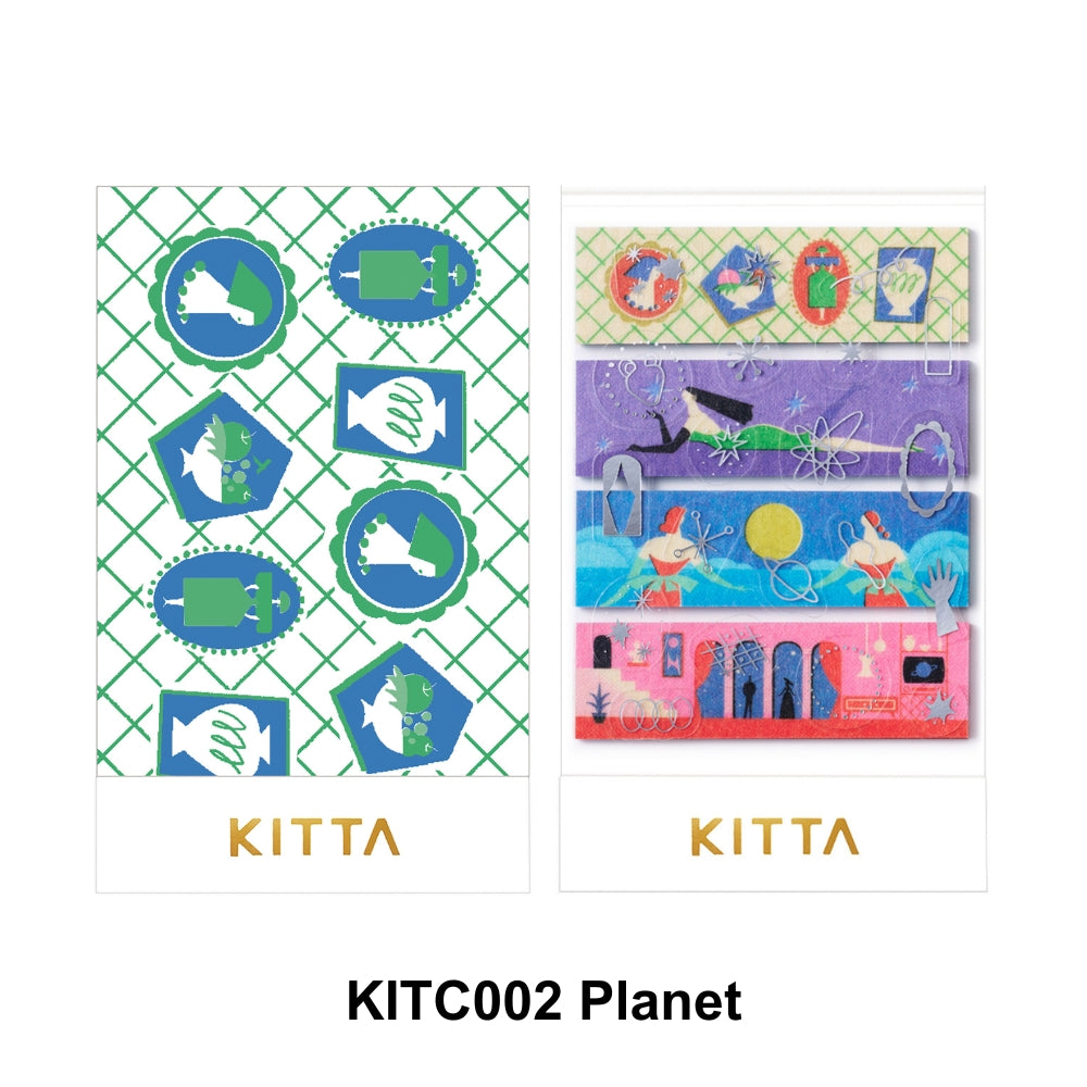 KITTA Collage washi tape Planet for scrapbooking, planners, and DIY projects