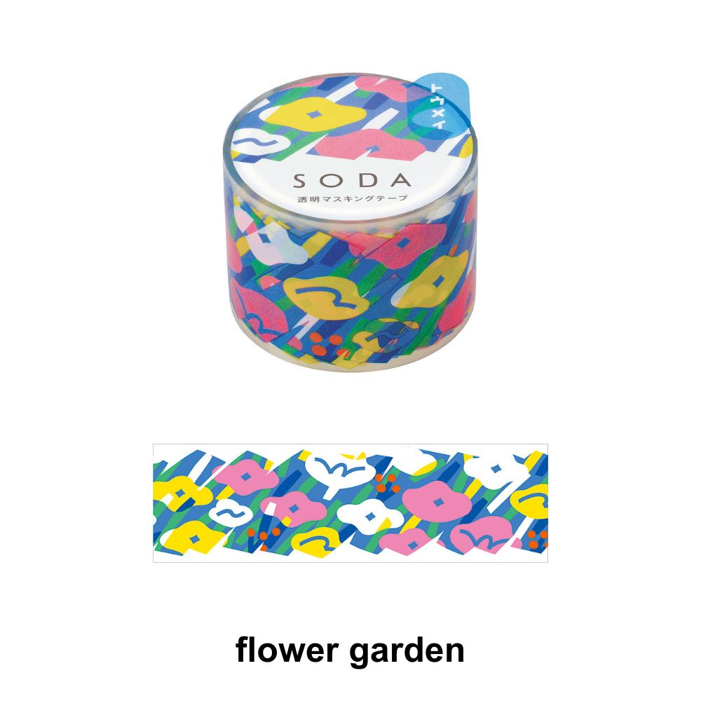 SODA Transparent Masking Tape flower garden