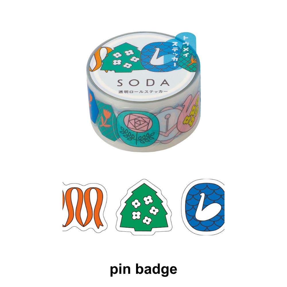 SODA Transparent Masking Tape pin badge
