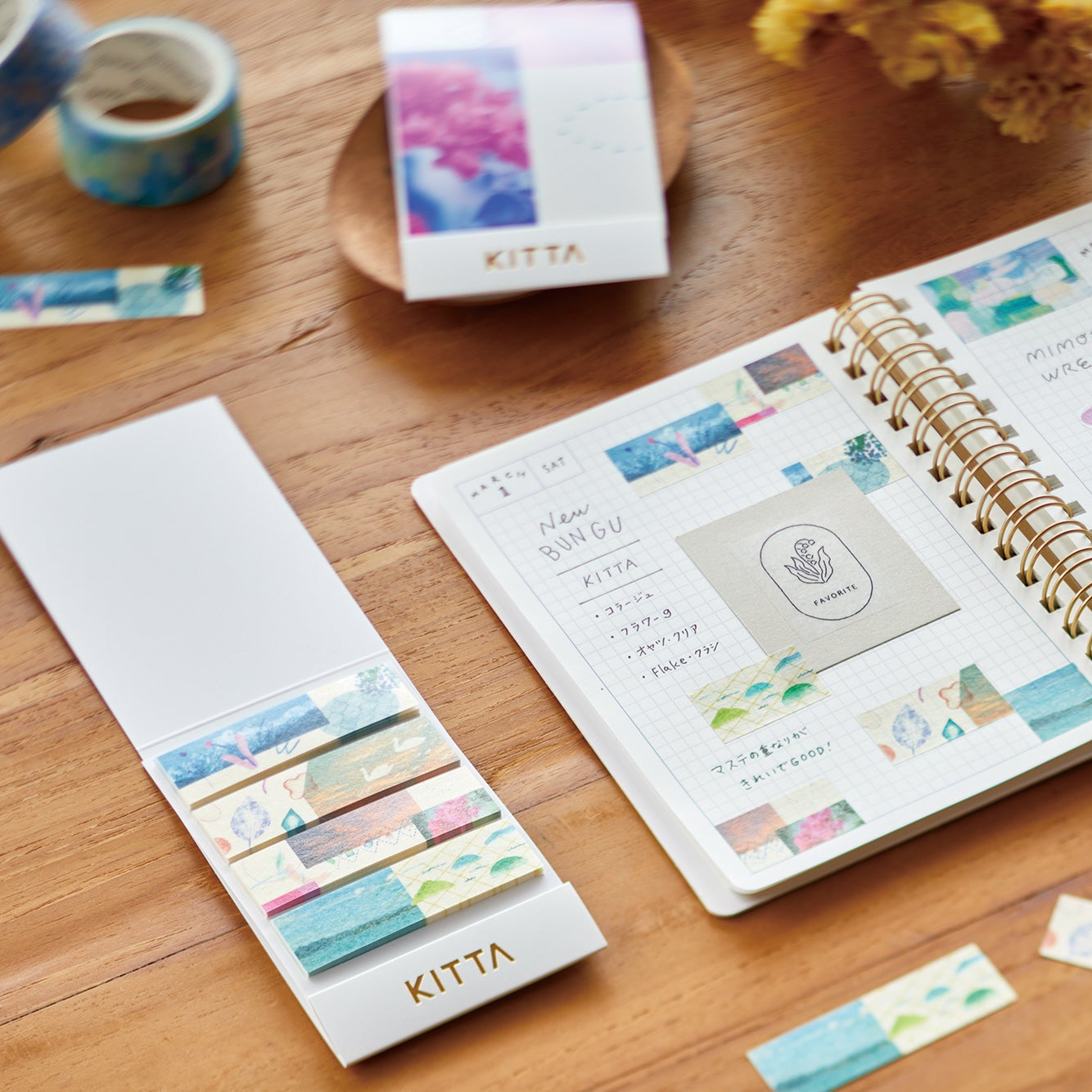 KITTA Basic Washi tapes placed on a desk