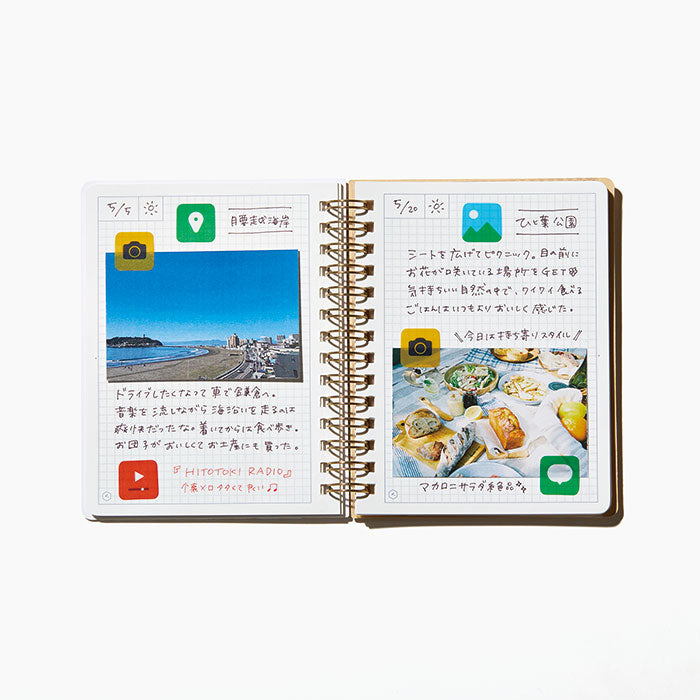KITTA Clear Sticker used to decorate a notebook