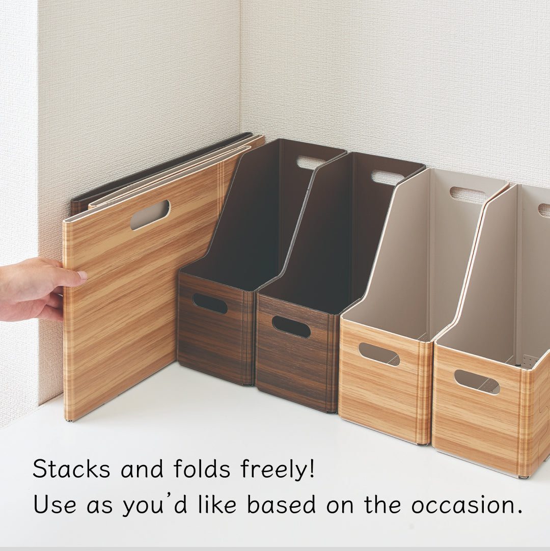 KiiNi, foldable storage box with wood grain print