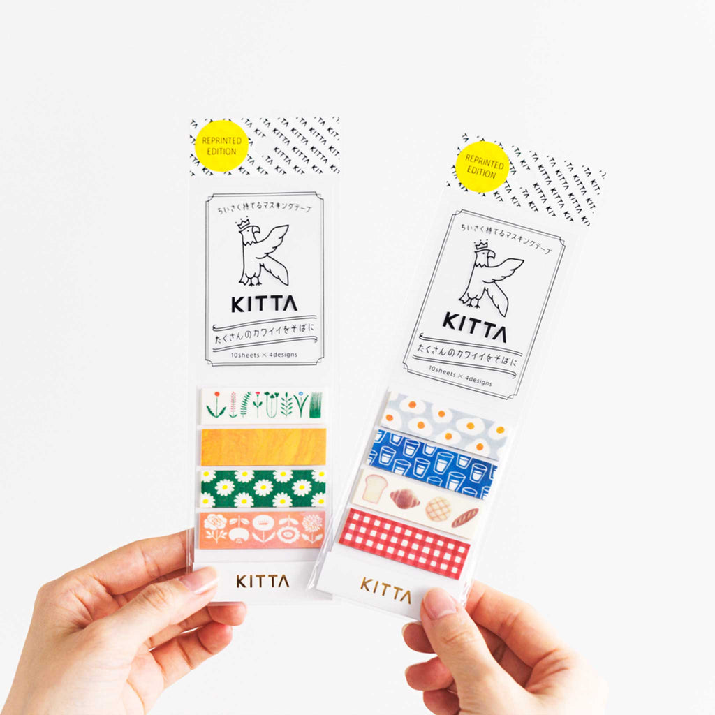 KITTA Basic Reprinted Edition Washi Tape Lineup – 4 Unique Designs for Scrapbooking, Planners, and DIY Projects
