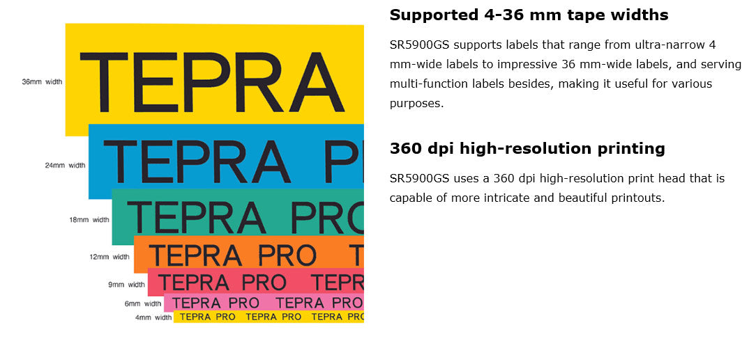 TEPRA PRO SR5900GS, Printing example